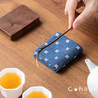 Gohobi Cotton Linen Tea Towel – Japanese Style Absorbent Tea Cloth for Tea Ceremony