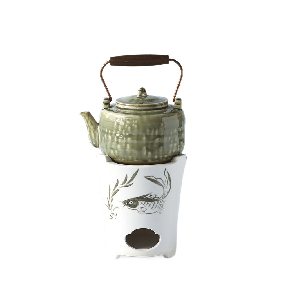 Gohobi Flowing Gold Autumn Sunset Dual-Purpose Teapot – Pure Handmade Ceramic Pot