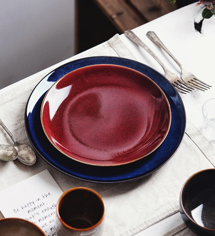 Gohobi Kiln-Change Ceramic Flat Dining Plate