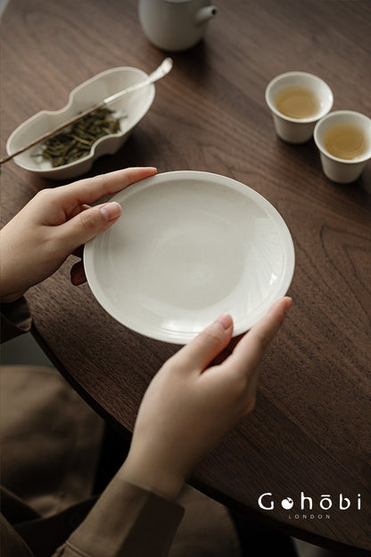Gohobi Plant Ash Ceramic Pot Base – Multi-Purpose Gongfu Tea Dry Brewing Disc