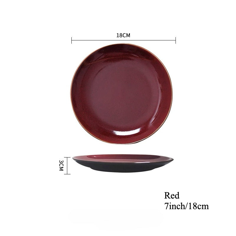Gohobi Kiln-Change Ceramic Flat Dining Plate