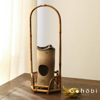 Gohobi Bamboo Lifting Beam Cooling Stove Rack – Kung Fu Tea Stove Stand for Tea Ceremony Accessories