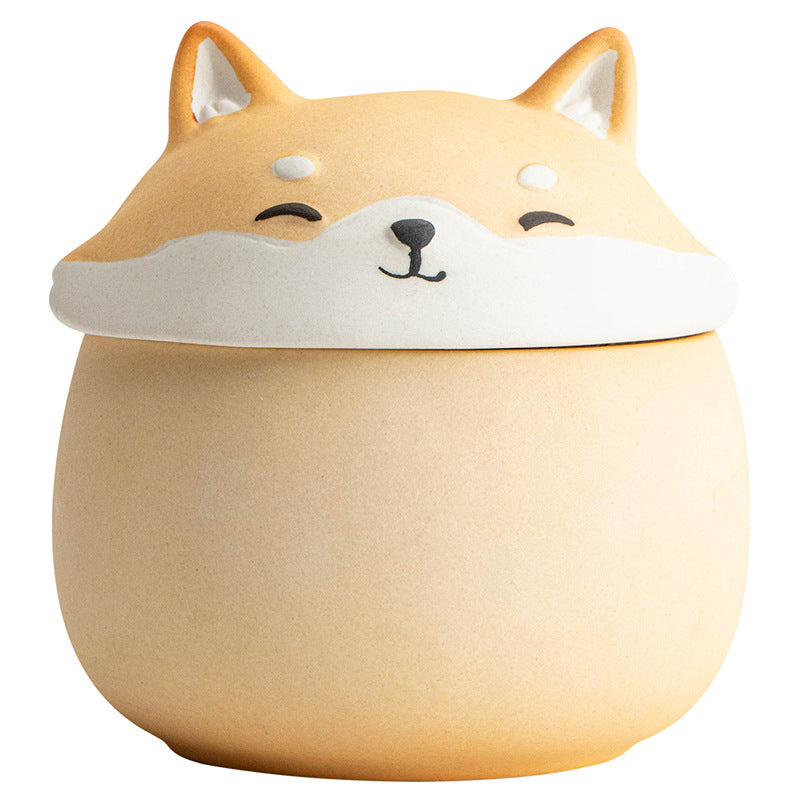 Gohobi Shiba Inu Dog Mini Portable Travel Tea Jar Stroage