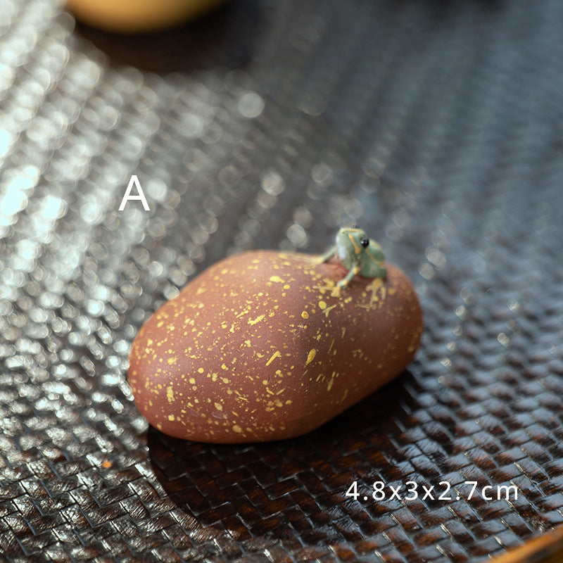 Yixing Purple Sand Spray Pastèque Thé Pet Fait Main Grenouille, Citrouille, Graines de Lotus, Citron, Fève Service à Thé, Sculpture En Gros
