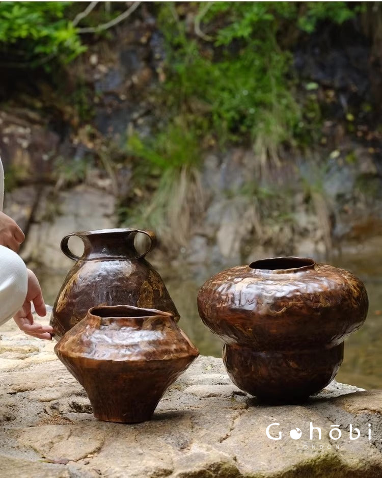 Gohobi Japanese-style Wabi Sabi Handmade Zen Large Vase 025