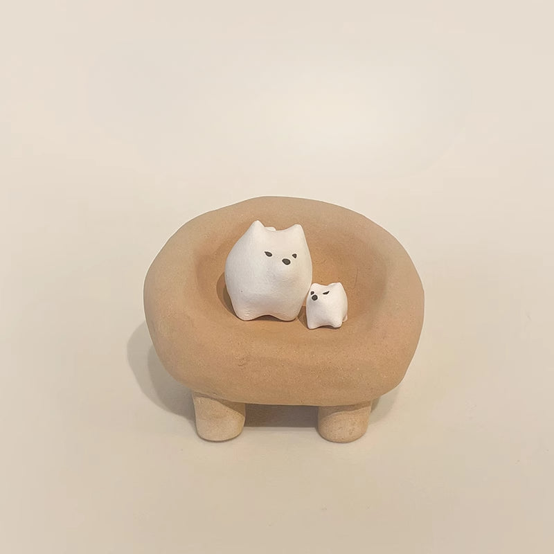 Gohobi x Little Diary Handmade Ceramic Samoyed Dog