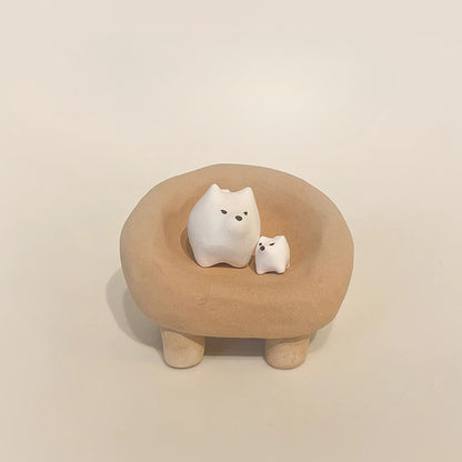 Gohobi x Little Diary Handmade Ceramic Samoyed Dog