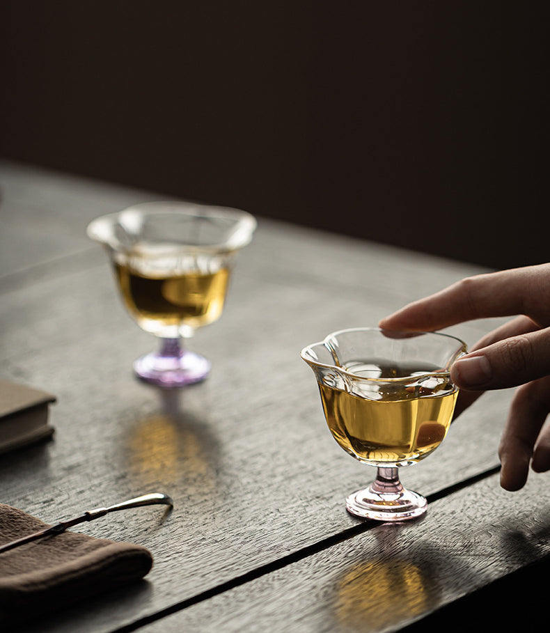 Gohobi High Borosilicate Glass Tall Footed Tea Cup – Transparent Heat-Resistant Master Cup for Gongfu Tea, Chinese Teaware for Home Use