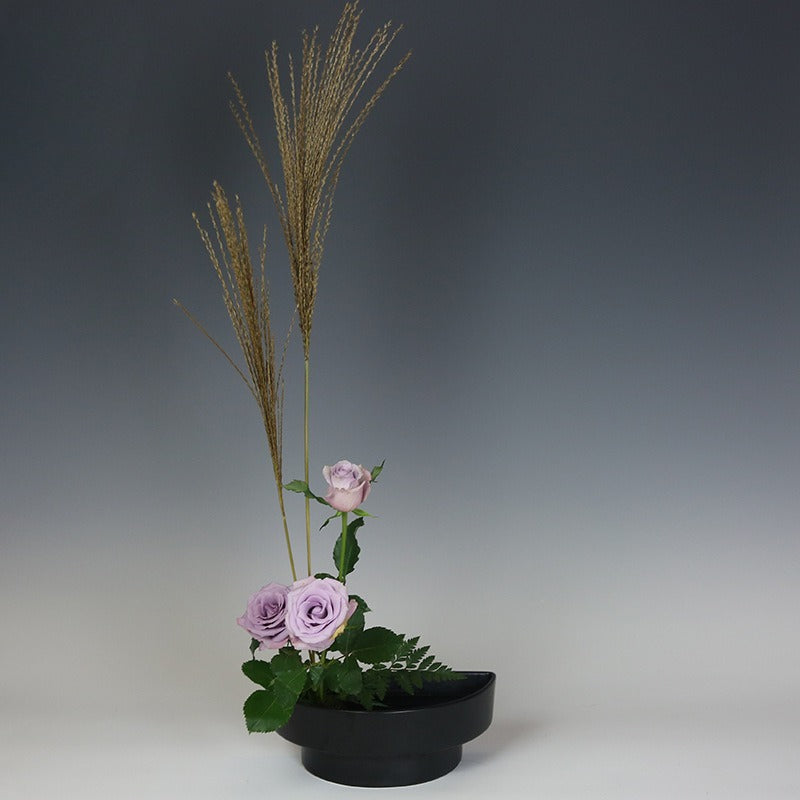 Gohobi Double-Layer Ikebana Ceramic Vase – Japanese Style Zen Flower Arrangement Vessel