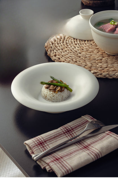 Assiette à soupe occidentale peinte Jinshu mate de 7,5 pouces, assiette à légumes ménagère, hôtel, restaurant, vaisselle en céramique