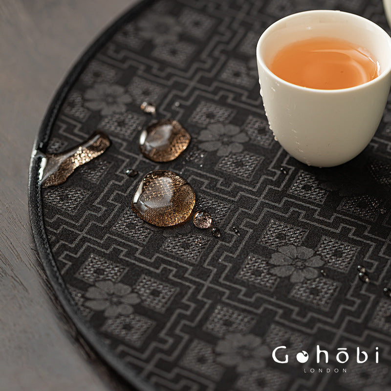Gohobi Xiangyun Silk Tea Pad – Round Waterproof Tea Pot Placemat for Gongfu Tea Set