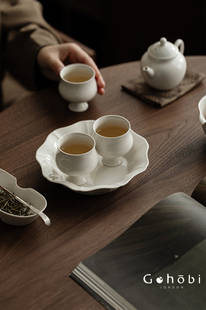 Gohobi Wood Ash Glaze High Foot Teacup – Song Style Bergamot Gongfu Master Cup