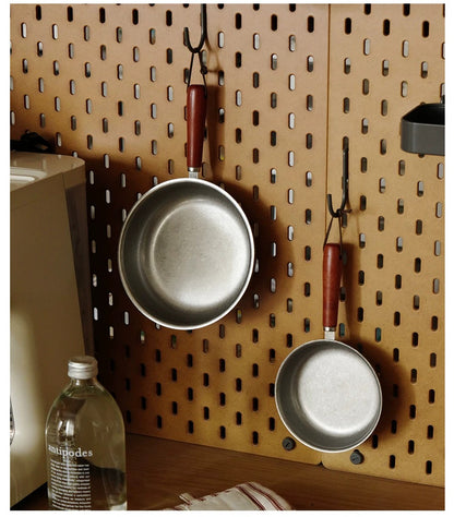 Gohobi Retro Stainless Steel Mini Frying Pan with Wooden Handle