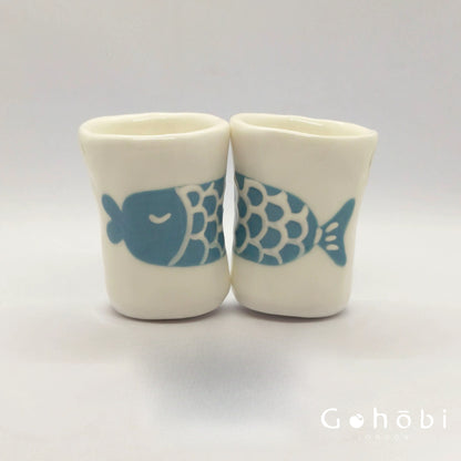 Gohobi x Little Diary Hand-Painted Fish Ceramic Coffee Cup
