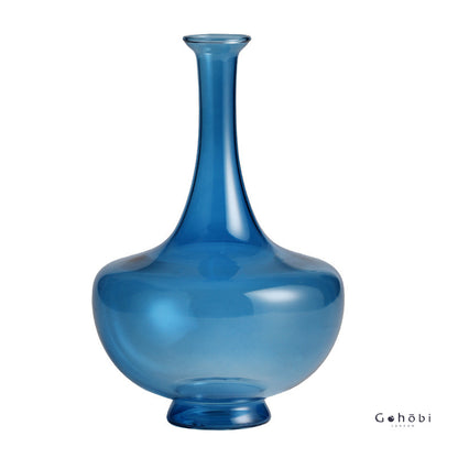 Gohobi Classic Large Blue Glass Vase