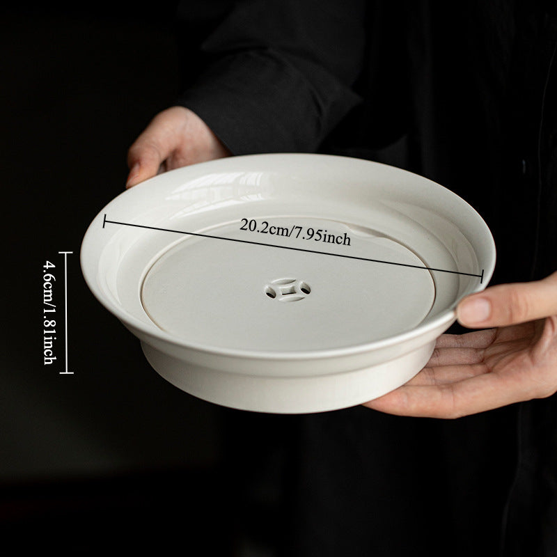 Gohobi Grass Ash Glaze Ceramic Large Tea Tray