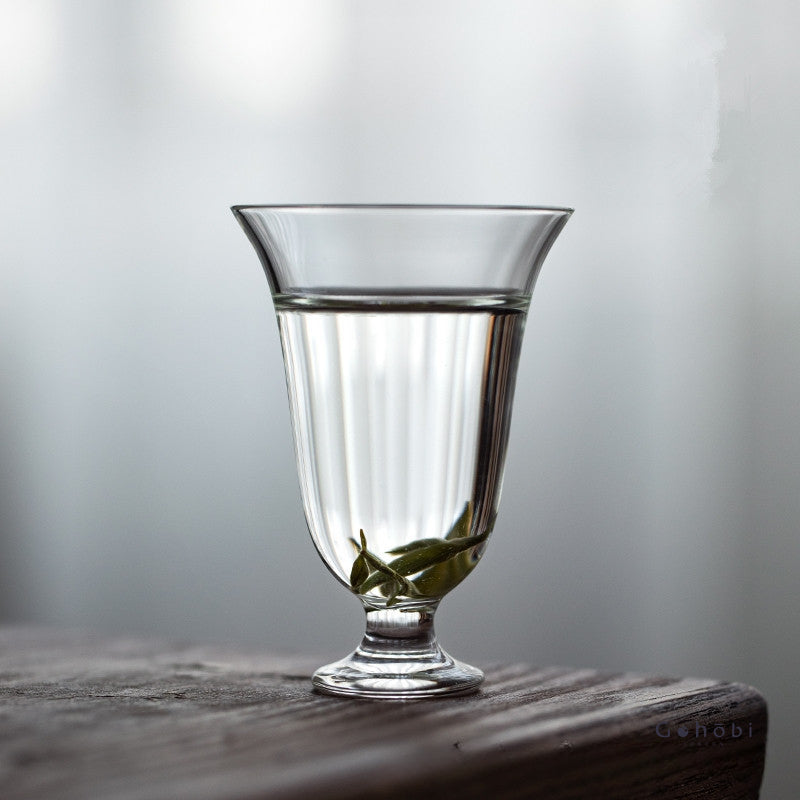 Gohobi Handmade Low Foot Glass Tea Cup