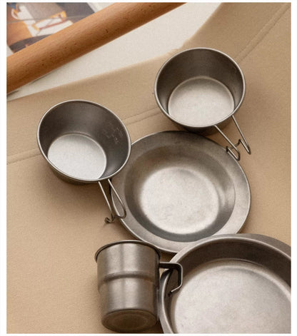 Gohobi American Retro Stainless Steel Camping Plate