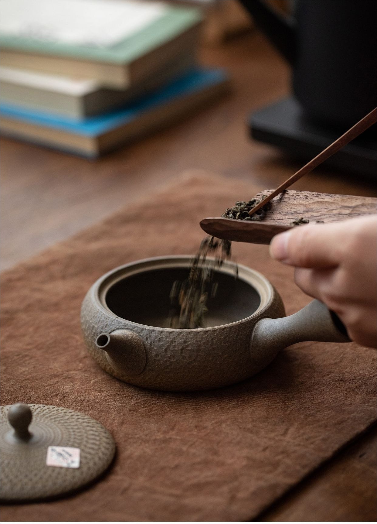 Gohobi Japanese Tokoraki Jade Glaze Side Handle Teapot – Retro Handmade Kyusu Tea Pot Coarse Pottery |Made in Japan