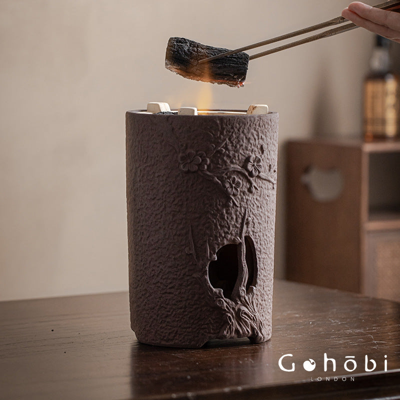 Gohobi Coarse Pottery Wind Stove Tea Set – Japanese Retro Charcoal-Style Kettle