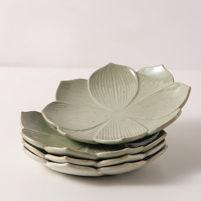 Gohobi Ceramic Lotus Plate Teapot Tray
