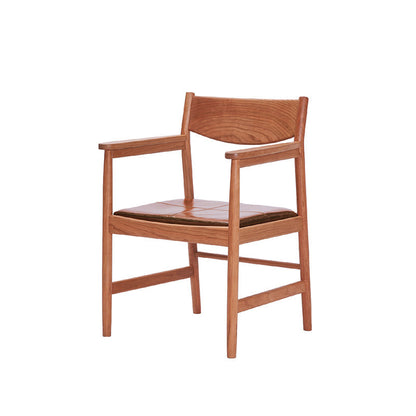 Gohobi Handmade Solid Wood Curved Armchair – Study Chair Office Seat Leisure Home Bedroom Chair | FSC Certified Furniture