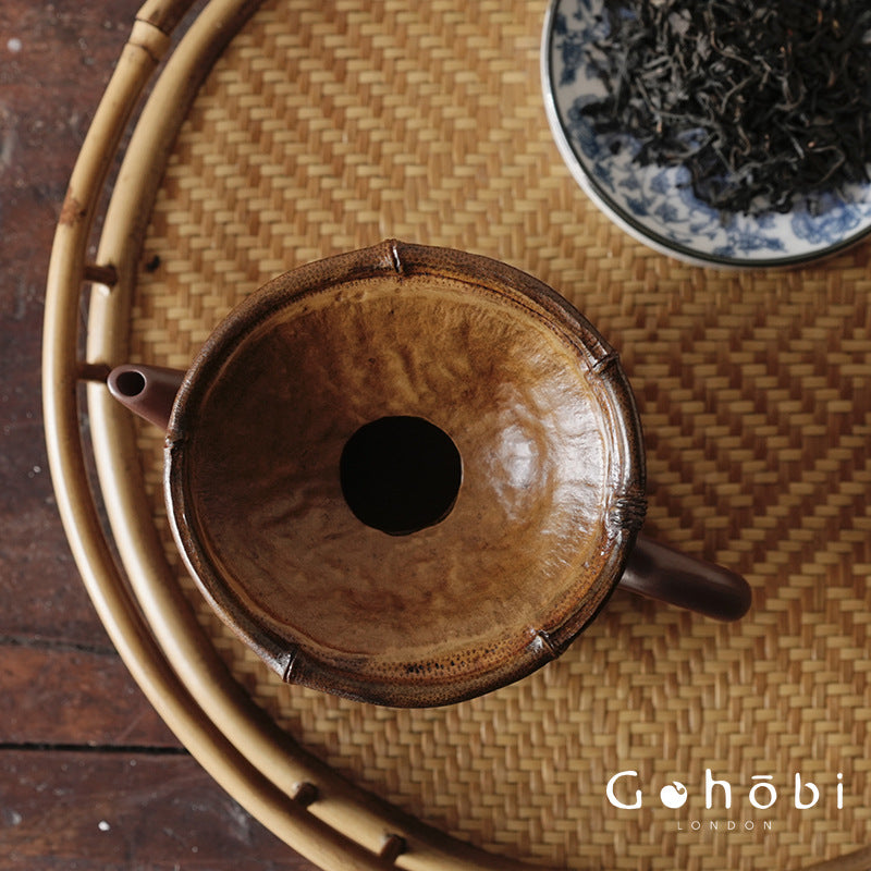 Gohobi Lacquer Handmade Bamboo Tea Funnel – Natural Large Bamboo Tea Utensil for Gongfu Tea