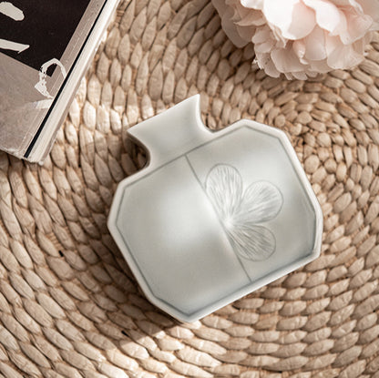 Gohobi Japanese Style Ikebana Ice Grey and Green Vase