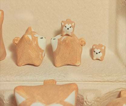 Gohobi x Little Diary Handmade Ceramic Akita Shiba Inu Dog