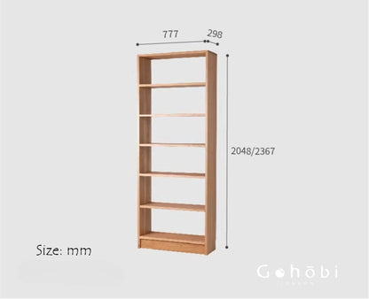 Gohobi Handmade Solid Wood Storage Cabinet – Multi-Layer Wooden Shelving Unit for Living Room or Study | FSC Certified Furniture