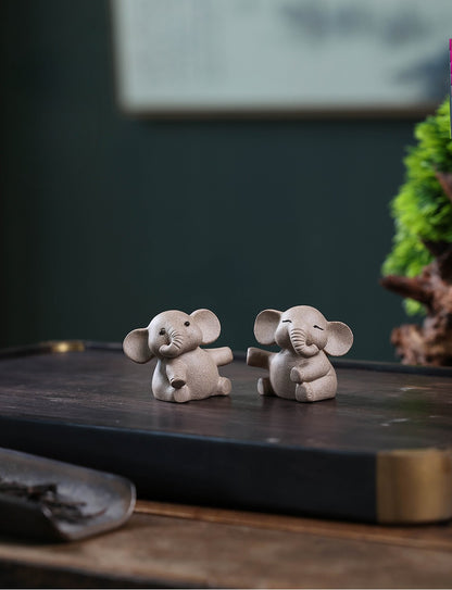 Gohobi Yixing Purple Clay Love Elephant Tea Pet – Handmade Lucky Ornament