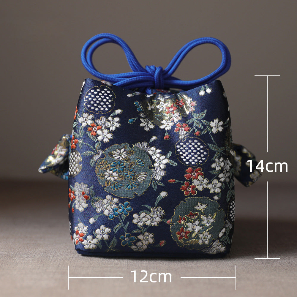 Gohobi Colourful Brocade Teaware Storage Travel Bag