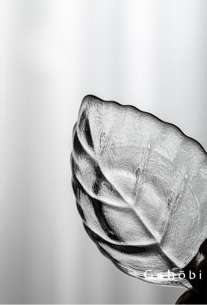 Gohobi Crystal Glass Leaf Tea Holder – Zen Leaf Tea Lotus Presentation Dish