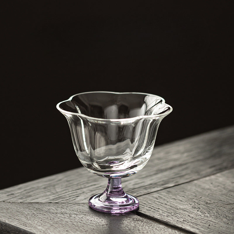 Gohobi High Borosilicate Glass Tall Footed Tea Cup – Transparent Heat-Resistant Master Cup for Gongfu Tea, Chinese Teaware for Home Use