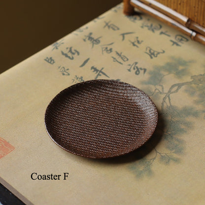 Gohobi Handmade Bamboo Cup Coasters Placemats – Rattan Tea Coaster Heat Insulation Pad