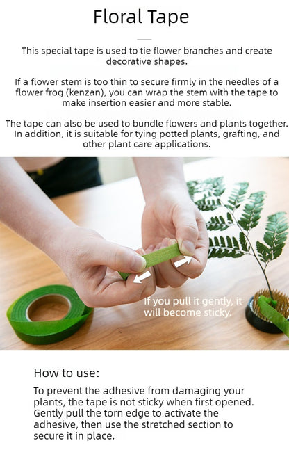 Gohobi Ikebana Floral Tape – Professional Flower Arrangement Stem Binding Tape