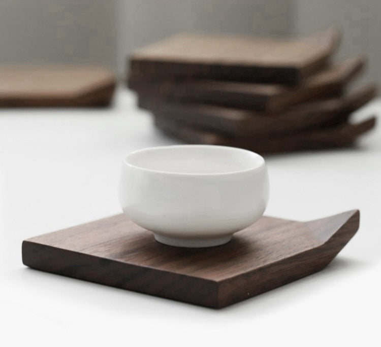 Gohobi Japanese Walnut Wood Angled Coaster