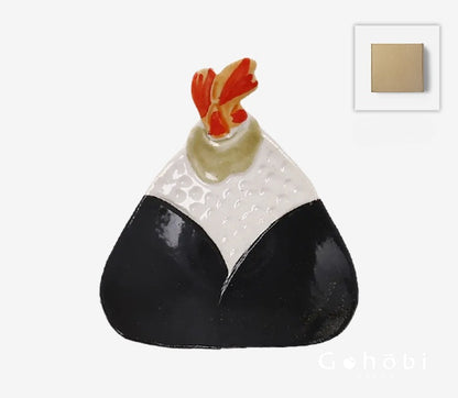 Gohobi Japanese Rice Ball Small Plate Sauce Dipping Plate for Japanese Food [Made in Japan]