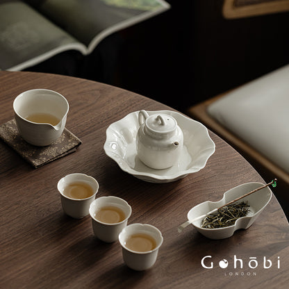 Gohobi Wood Ash Glaze Vessel Teapot – Handmade Ceramic Gongfu Tea Pot with Ball Filter