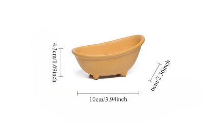 Gohobi Yixing Purple Clay Bamboo Rocking Chair Tea Pet – Handmade Tea Table Ornament