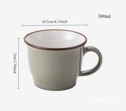 Gohobi Japanese Minoya Retro Ceramic Mug Coffee Cup [Made in Japan]