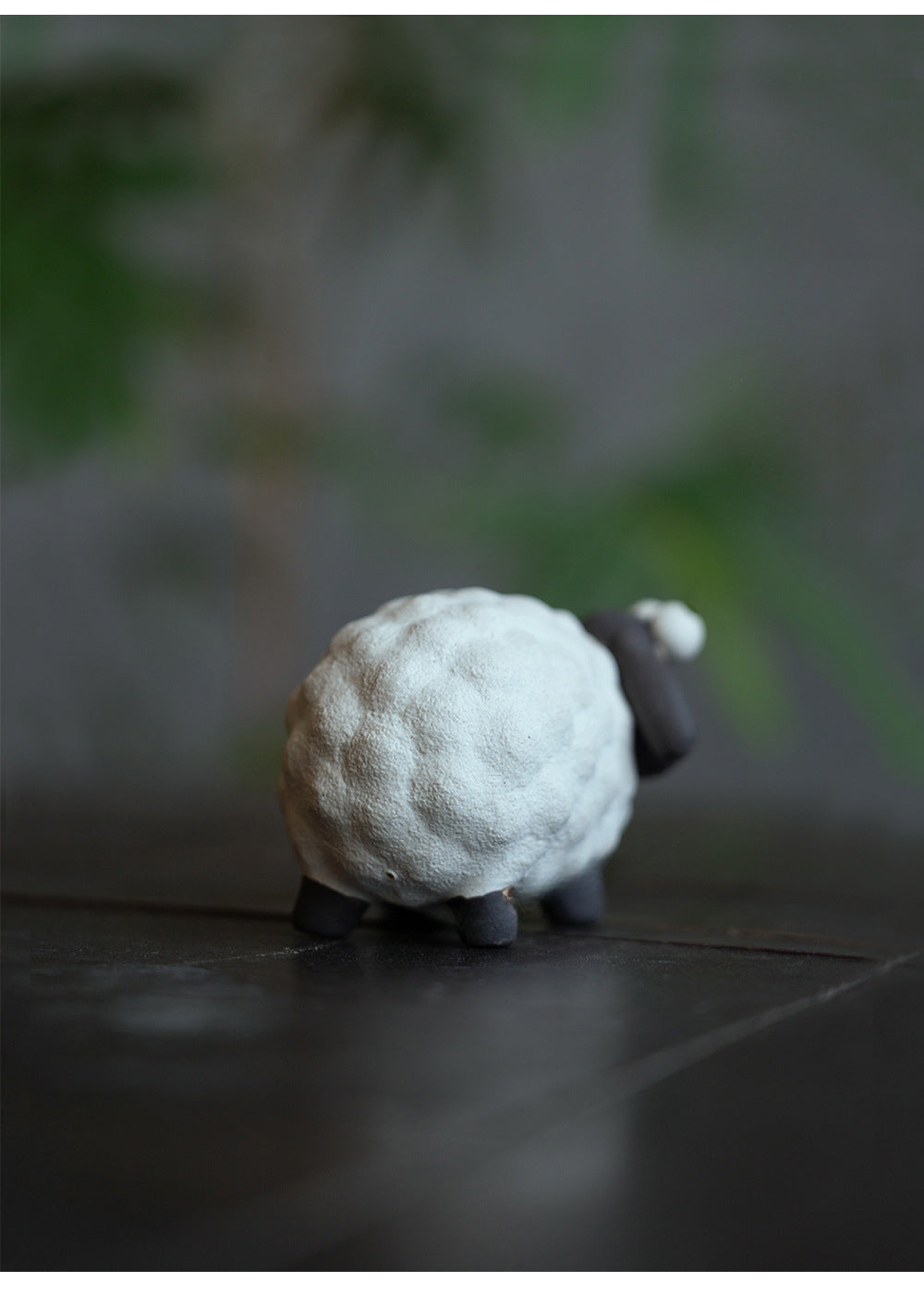 Gohobi Handmade Ceramic YiXing Clay White and Black Sheep Ornament Tea pet