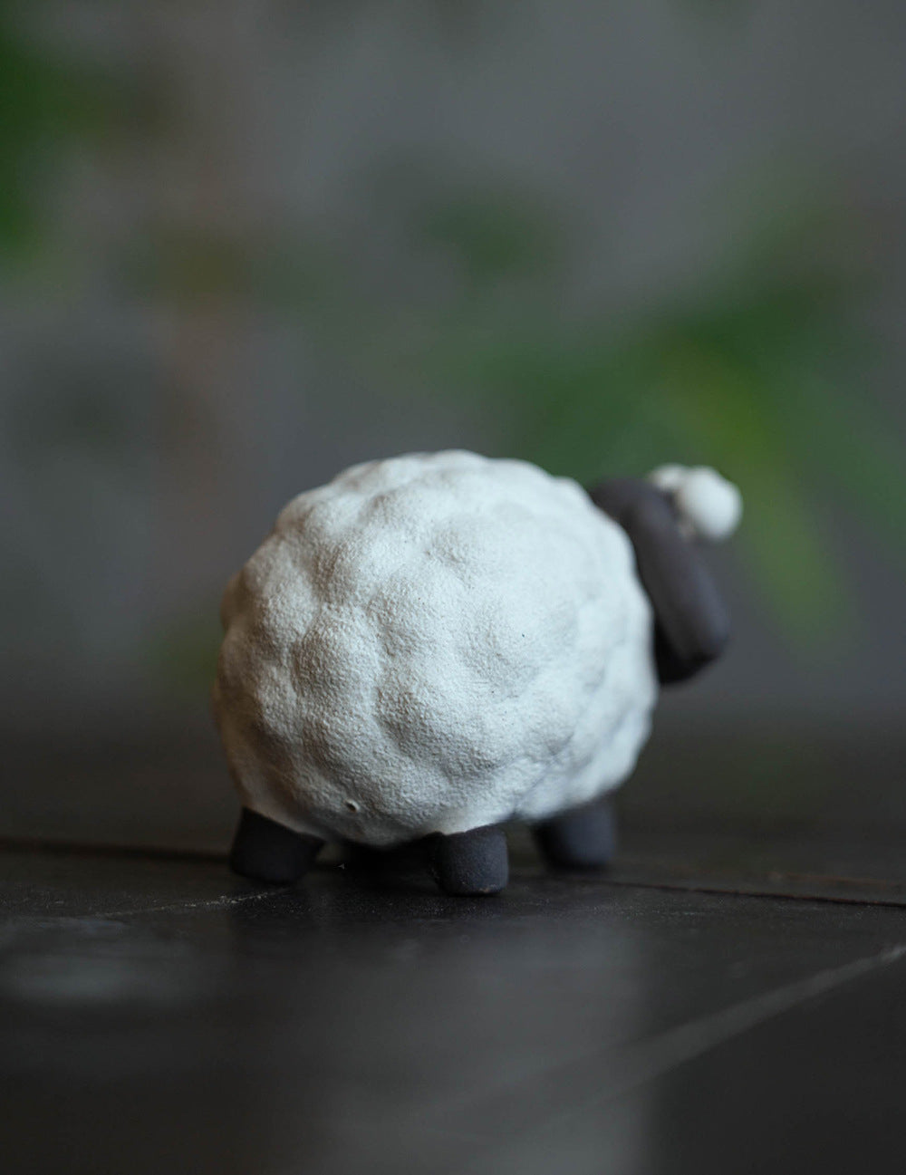 Gohobi Handmade Ceramic YiXing Clay White and Black Sheep Ornament Tea pet