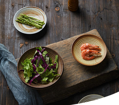 Gohobi Handmade Japanese Style Stoneware Pasta Bowl Plate