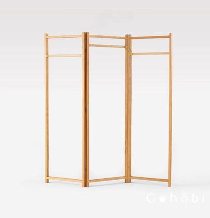 Gohobi Solid Wood Screen Coat Rack – Red Oak or Black Walnut Folding Hanger with Three or Four Panel Options | FSC Certified Furniture
