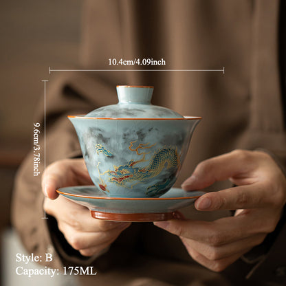 Gohobi Ru Kiln Celadon Dragon Gaiwan