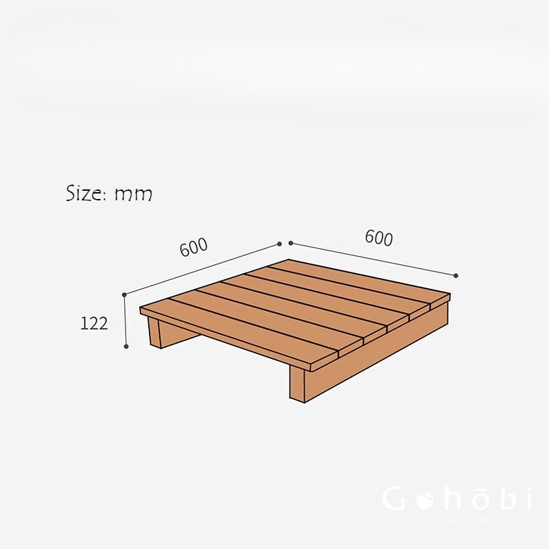 Gohobi Handmade Solid Wood Tatami Floor Platform – Japanese Style Red Oak & Black Walnut Bay Window Seating | FSC Certified Furniture