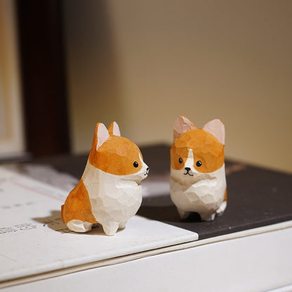 Gohobi Handcrafted Wooden Corgi Dog Ornament