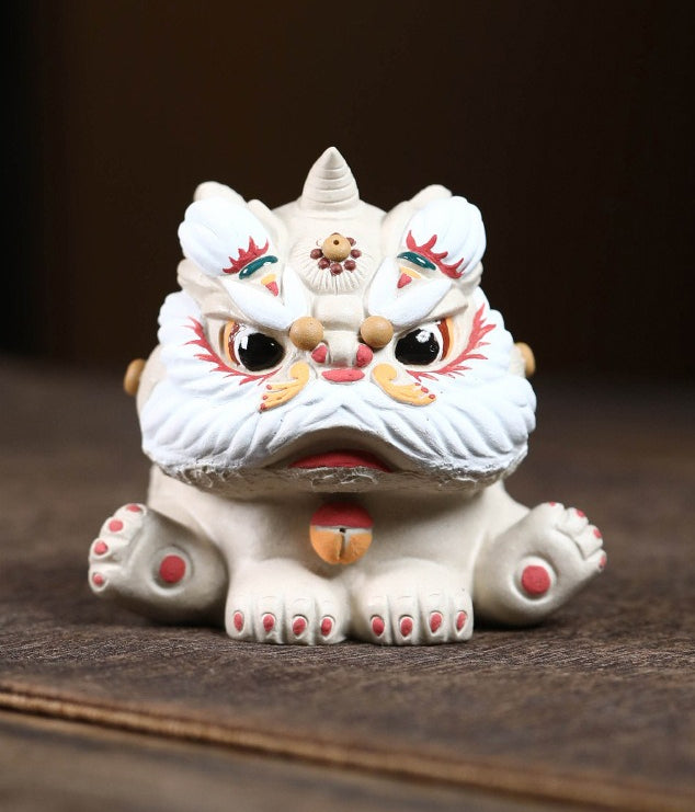 Gohobi Yixing Purple Clay Lion Dance Tea Pet – Handmade Guardian Ornament