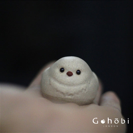 Gohobi Handmade Snowy Owl Tea Pet – Yixing Purple Clay Cute Tea Ornament